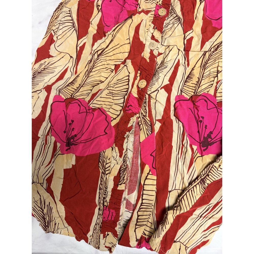 Zara Women Bohemian Floral Print Midi Skirt L - Picture 4 of 5